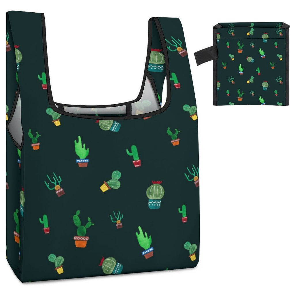 Cactus On Black - Collapsible Shopping Bag