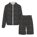 Chess Pattern Men's Lightweight Sun Hoodie & Shorts Set Men's Lightweight Sun Hoodie & Shorts Chess Games Printed Offshore