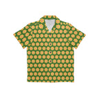 Yellow Flowers On Green Junior Kids Hawaiian Shirt