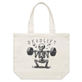 Deadlift Skeleton Shoulder Canvas Tote Bag Default Title Large Tote Bag Fitness Printed In Australia