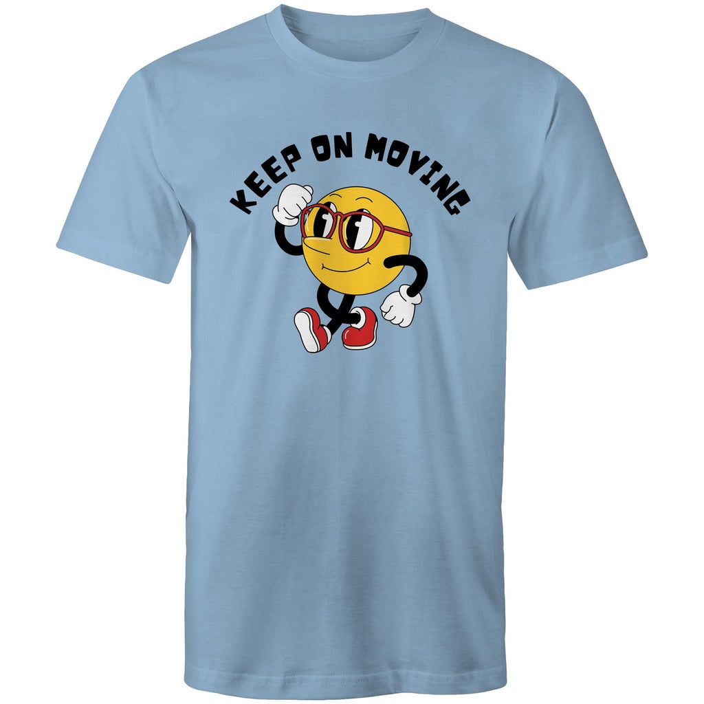 Keep On Moving - Mens T-Shirt Carolina Blue Mens T-shirt Fitness Printed In Australia