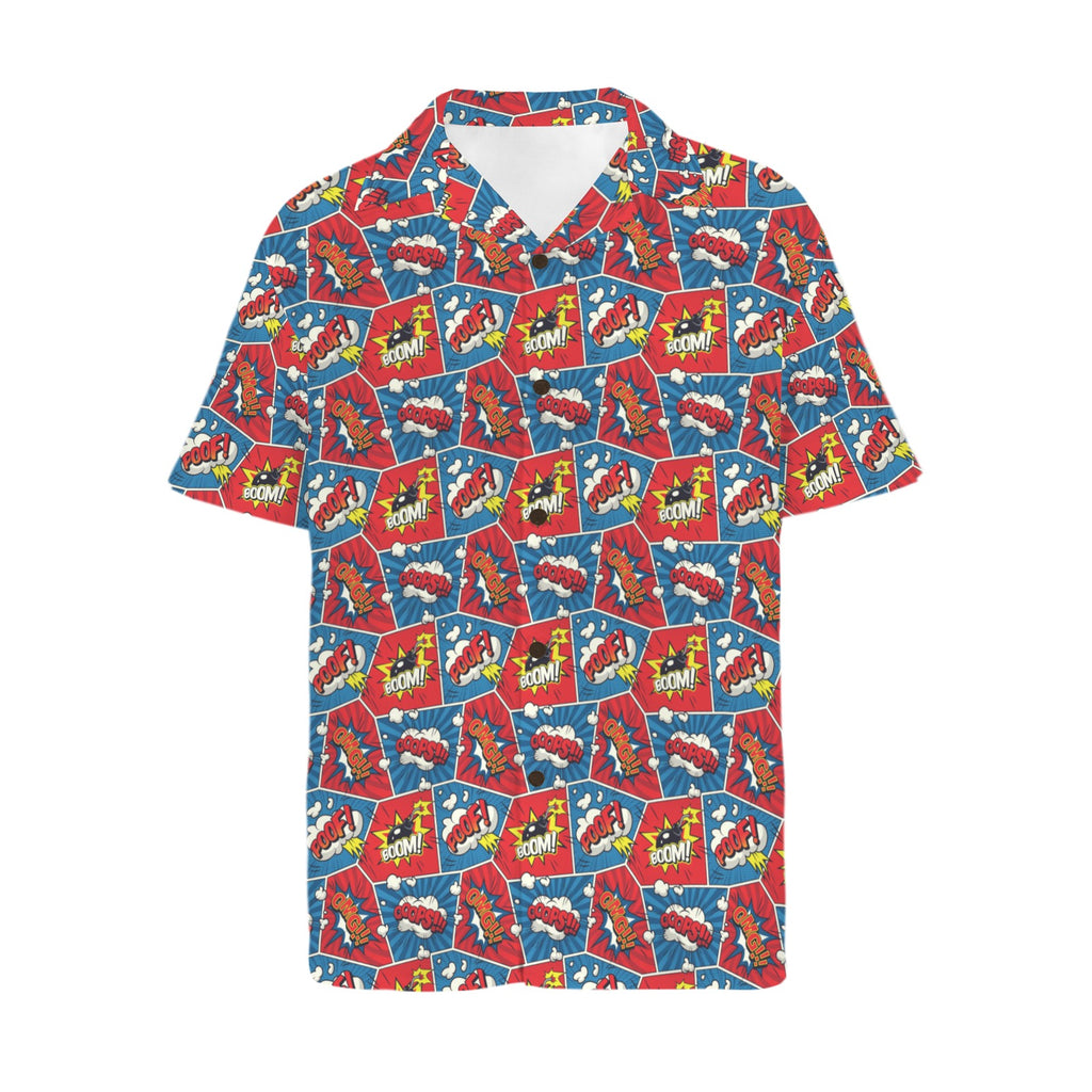 Comic Book Cells Men's Short Sleeve Hawaiian Shirt Men's Hawaiian Shirt (New) comic Printed Offshore