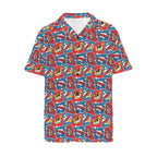 Comic Book Cells Men's Short Sleeve Hawaiian Shirt Men's Hawaiian Shirt (New) comic Printed Offshore