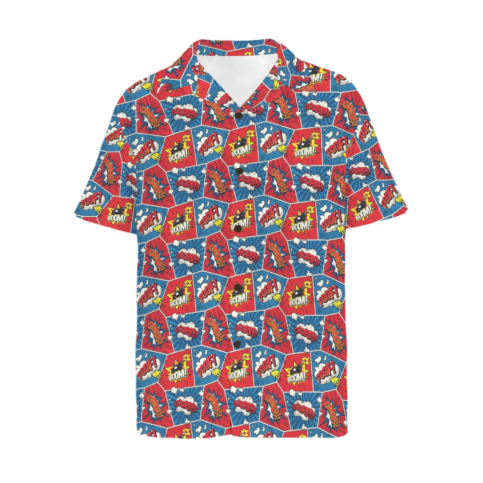 Comic Book Cells Men's Short Sleeve Hawaiian Shirt Men's Hawaiian Shirt (New) comic Printed Offshore