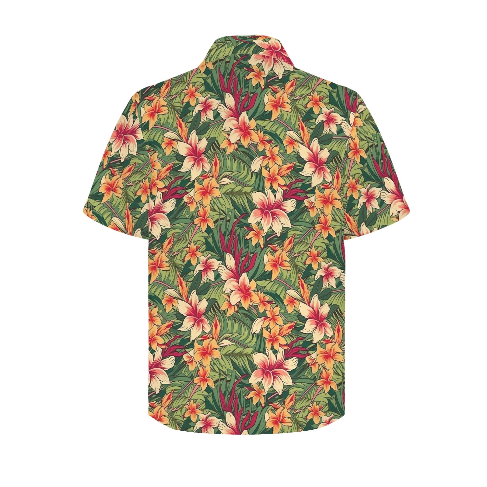 Vintage Hawaiian Floral - Men's Short Sleeve Hawaiian Shirt Men's Hawaiian Shirt (New) Plants Printed Offshore Retro
