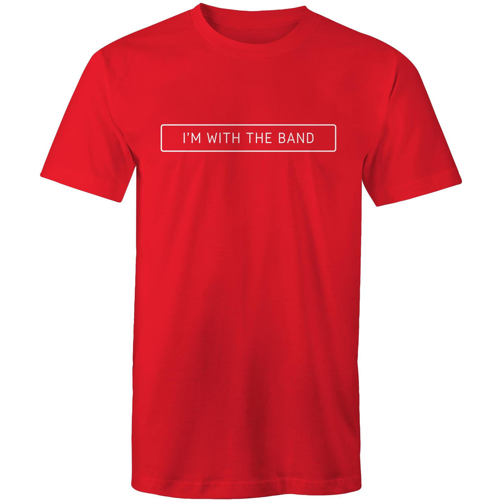 I'm With The Band - Mens T-Shirt Red Mens T-shirt Music Printed In Australia