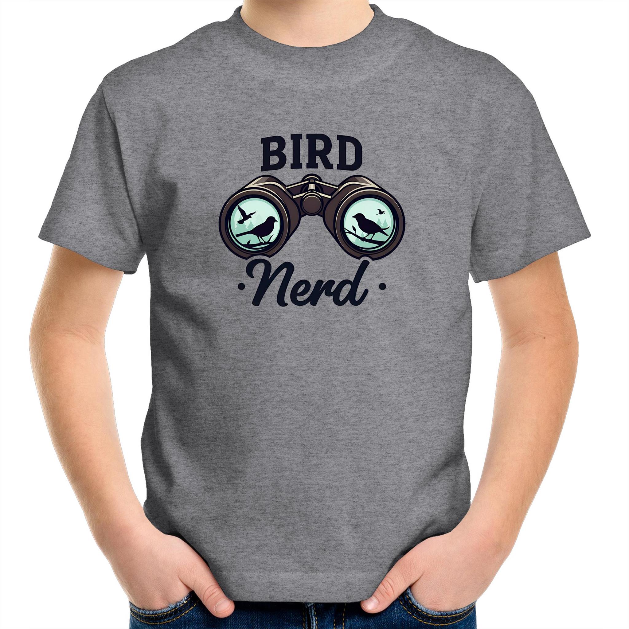 Bird Nerd - Kids Youth T-Shirt Grey Marle Kids Youth T-shirt animal Printed In Australia