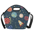 Rocket and Planets In Space Neoprene Lunch Bag One Size Neoprene Lunch Bag Printed Offshore Space