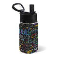 Colourful Maths Formulas 12oz Kids Water Bottle with Straw Lid