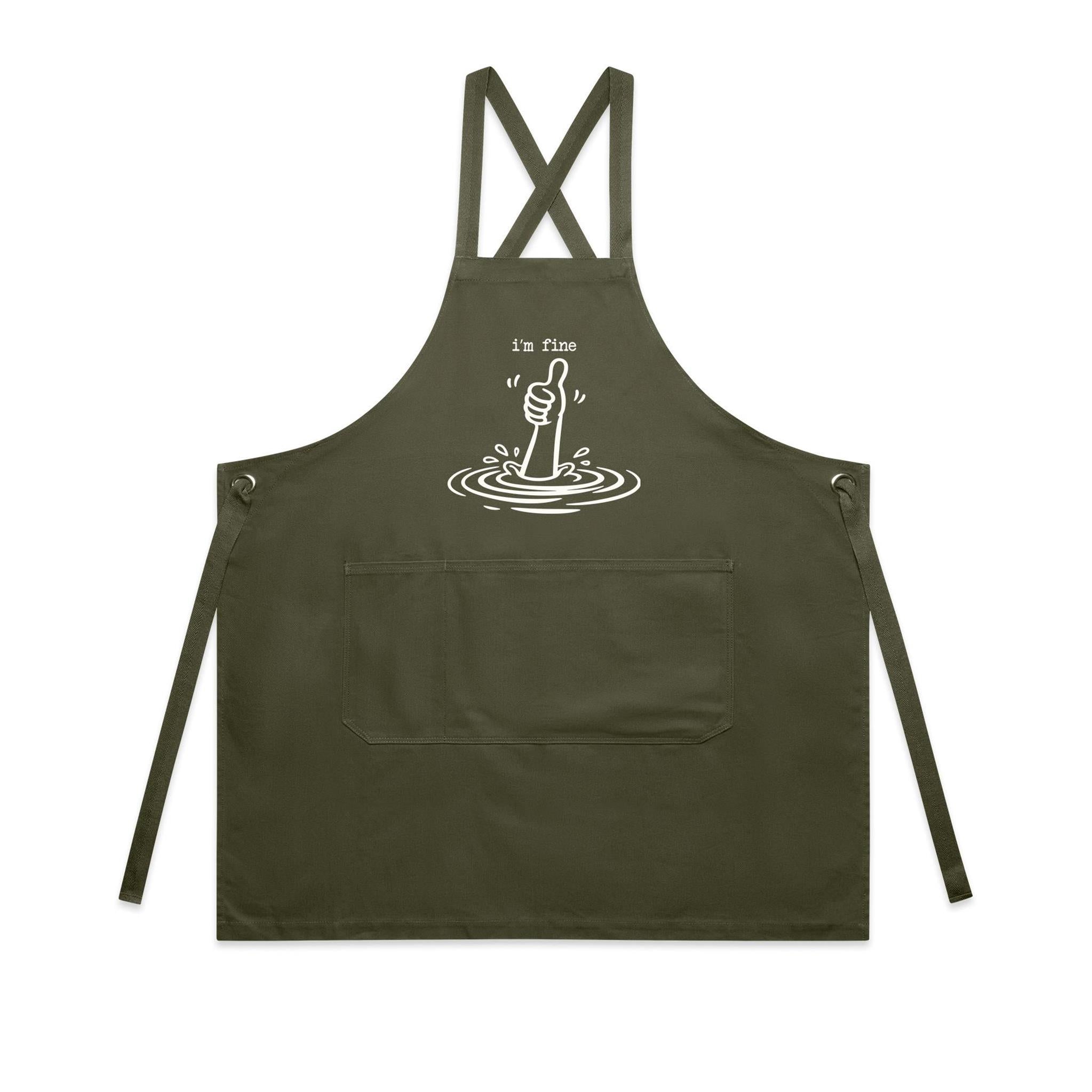 I'm Fine Drowning Thumbs Up AS Colour Carrie Apron