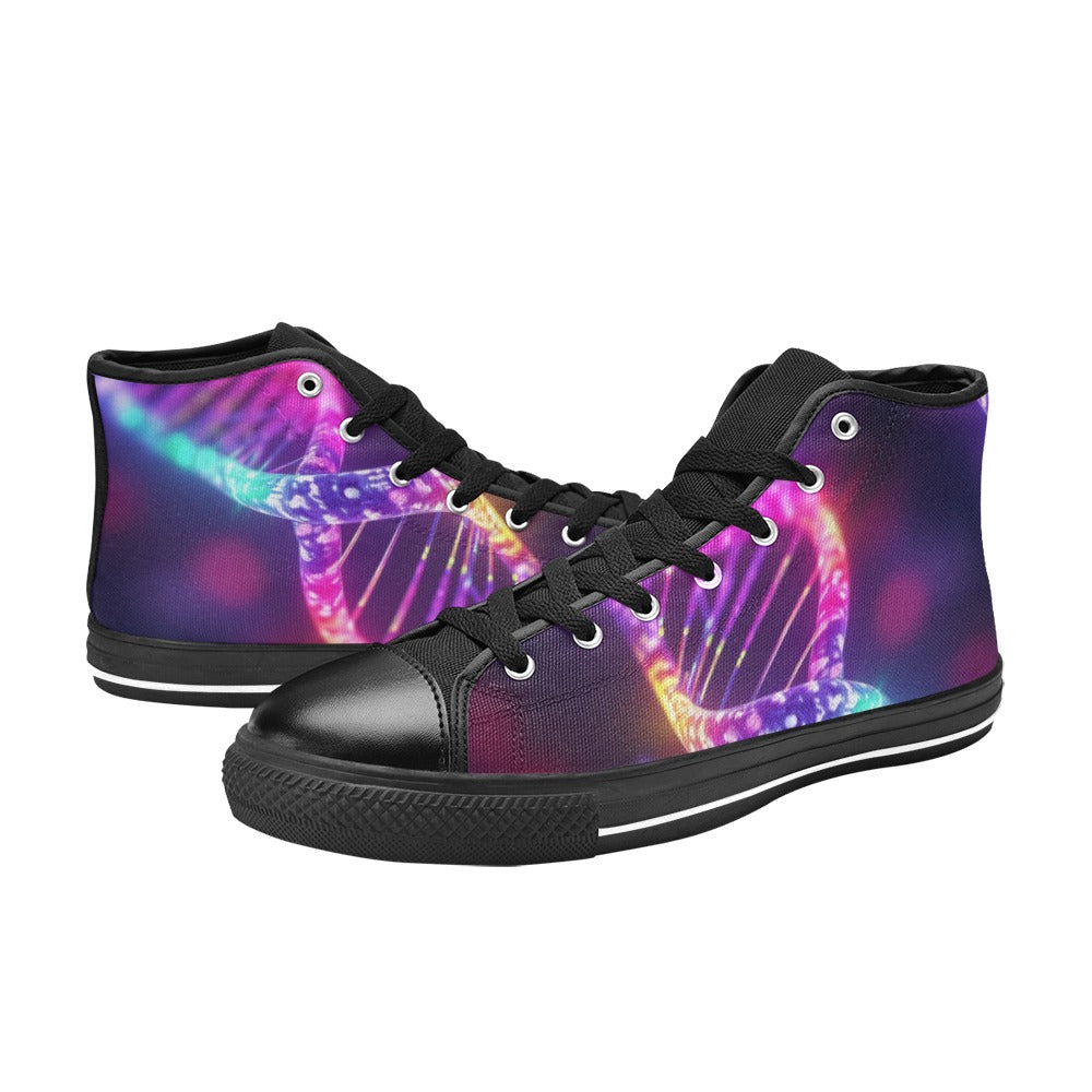 DNA Glow - Kids High Top Canvas Shoes