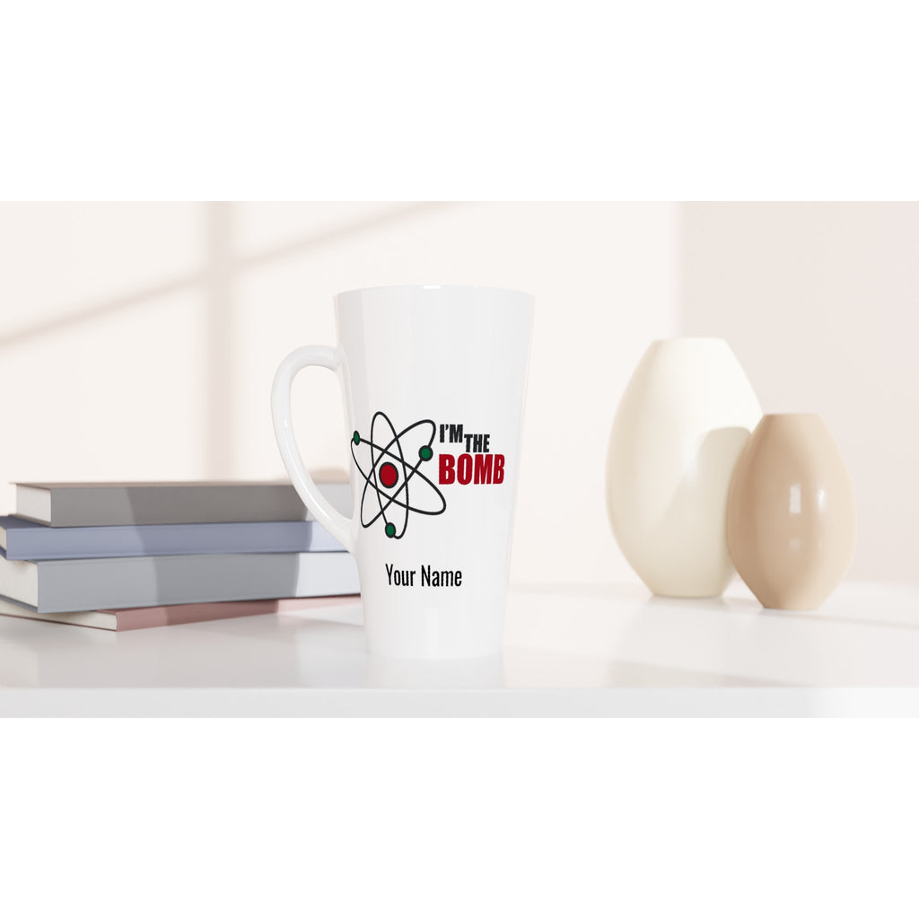 Personalised Mug - I'm The Bomb, Atom - White Latte 17oz Ceramic Mug Personalised Latte Mug customise Globally Fulfilled Name Personalise Science