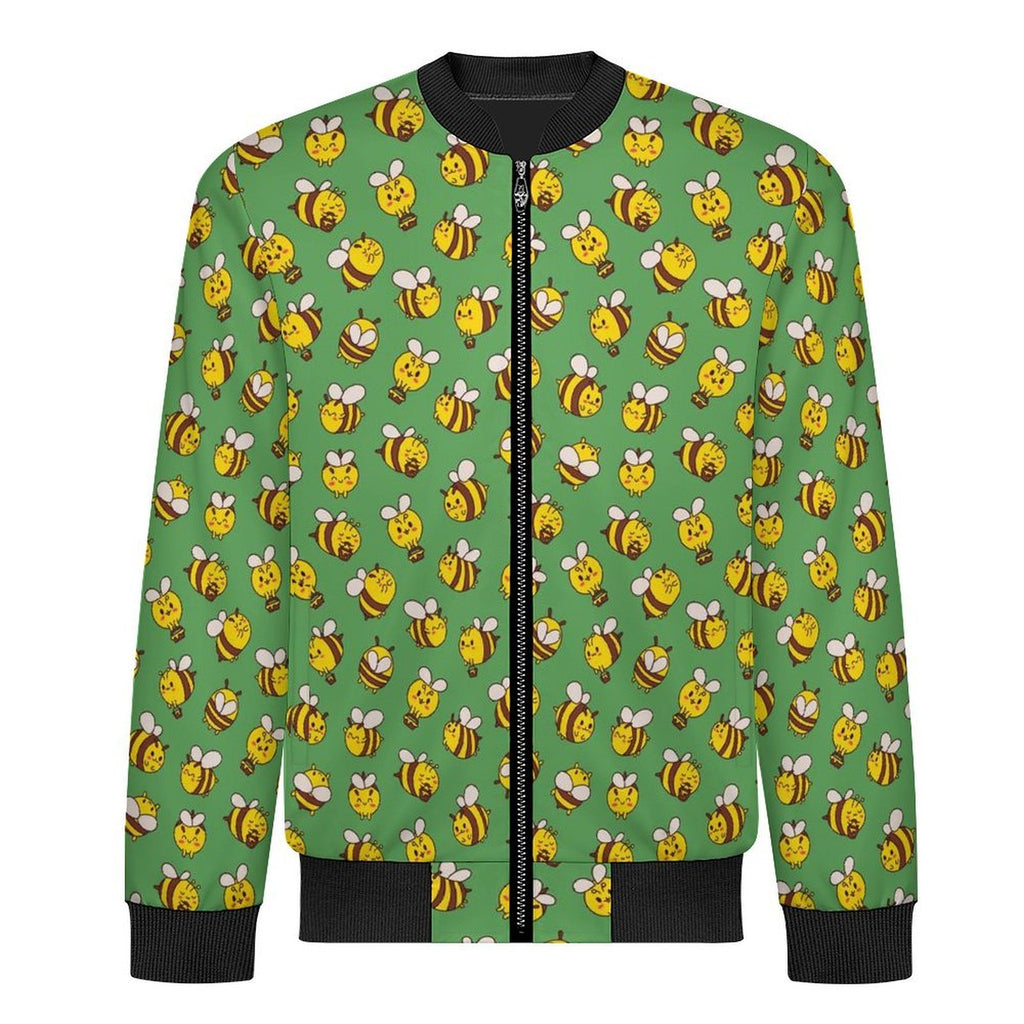 Busy Bees Men's Casual Zip‑Up Bomber Jacket