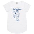 Caffeinista, Caffeine Womens AS Colour Scoop Neck T-Shirt White Womens Scoop Neck T-shirt Coffee Printed In Australia