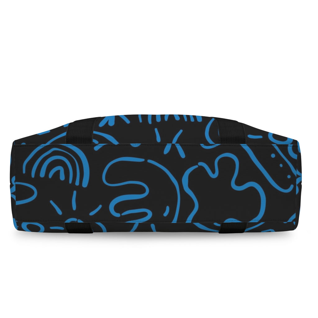 Blue Squiggle Duffle Bag-Simple (Model 1715) Duffle Bag-Simple (1715)