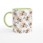 Cute Mushrooms - White 11oz Ceramic Mug with Colour Inside Ceramic Green Colour 11oz Mug Globally Fulfilled