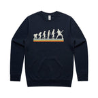 Guitarist Evolution - AS Colour Stencil Crew Sweatshirt Navy Sweatshirt Music Printed In Australia