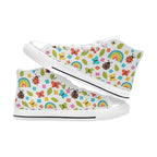 Ladybugs And Rainbows Women's High Top Canvas Shoes Womens Classic High Top Shoes Printed Offshore