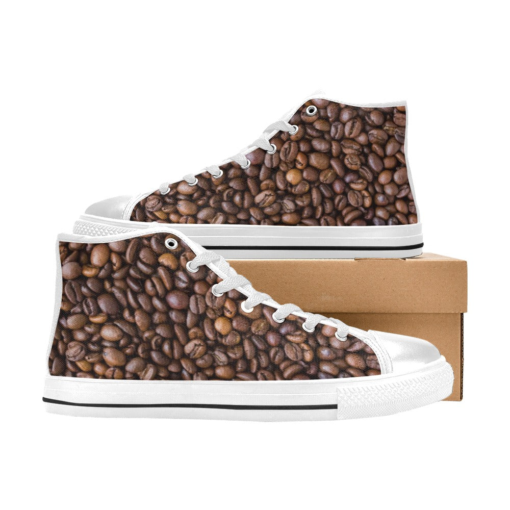 Coffee Beans - Men's High Top Canvas Shoes