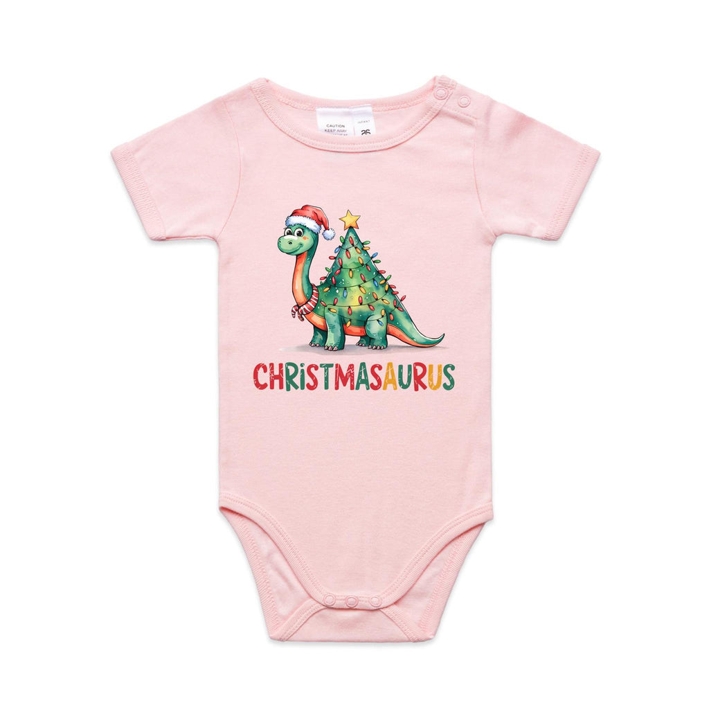 Christmasaurus, Christmas Dinosaur - Baby Bodysuit