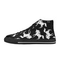 Black And White Unicorn Women's High Top Canvas Shoes US12 Womens Classic High Top Shoes Printed Offshore