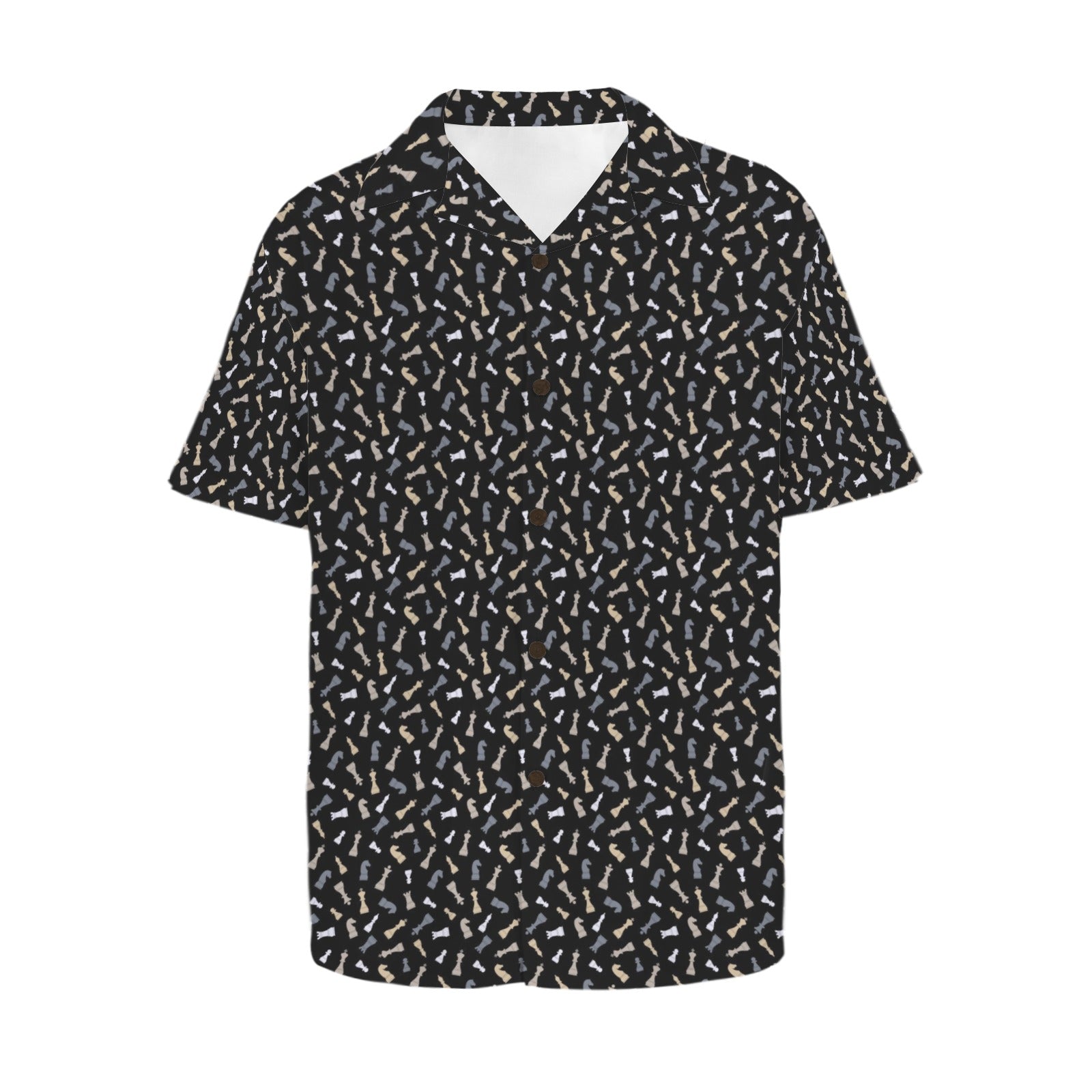 Chess Pattern 2 - Men's Short Sleeve Hawaiian Shirt Men's Hawaiian Shirt (New) Chess Games Printed Offshore