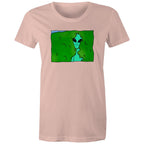 Alien Backing Into Hedge Meme - Womens T-shirt Pale Pink Womens T-shirt Printed In Australia Sci Fi