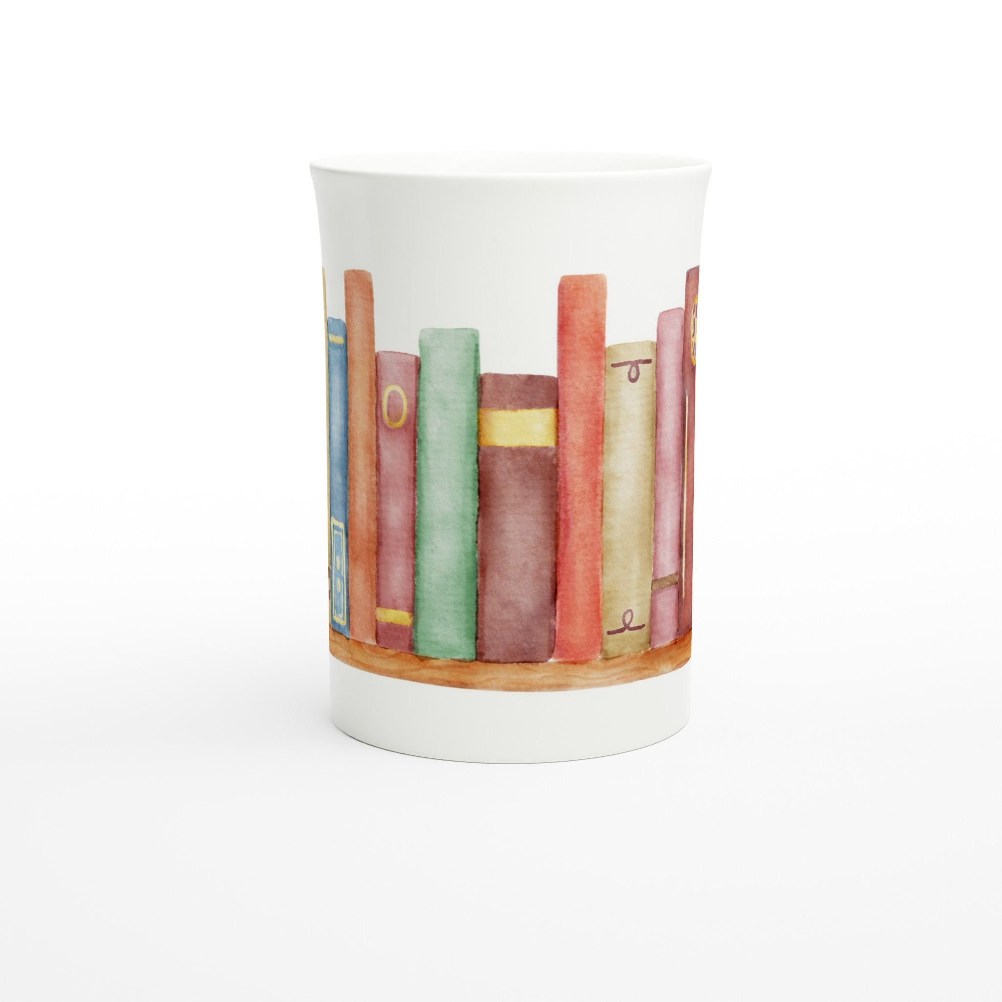 Books - White 10oz Porcelain Slim Mug Porcelain Mug Globally Fulfilled Reading