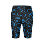Blue Squiggle Women's Bike Shorts With Side Pockets Women's Bike Shorts Printed Offshore