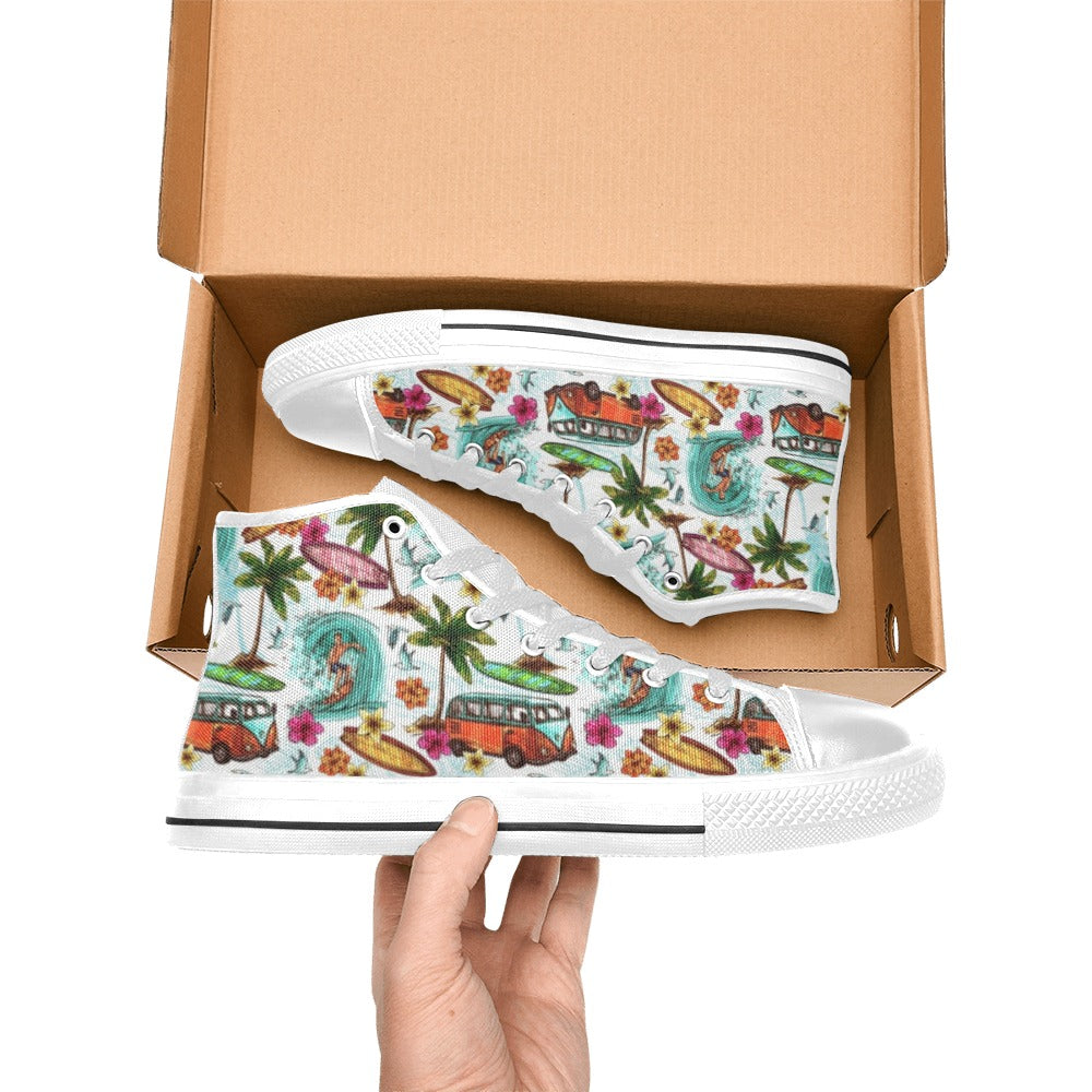 Surfing Safari Kids High Top Canvas Shoes Kids High Top Canvas Shoes Printed Offshore Surf