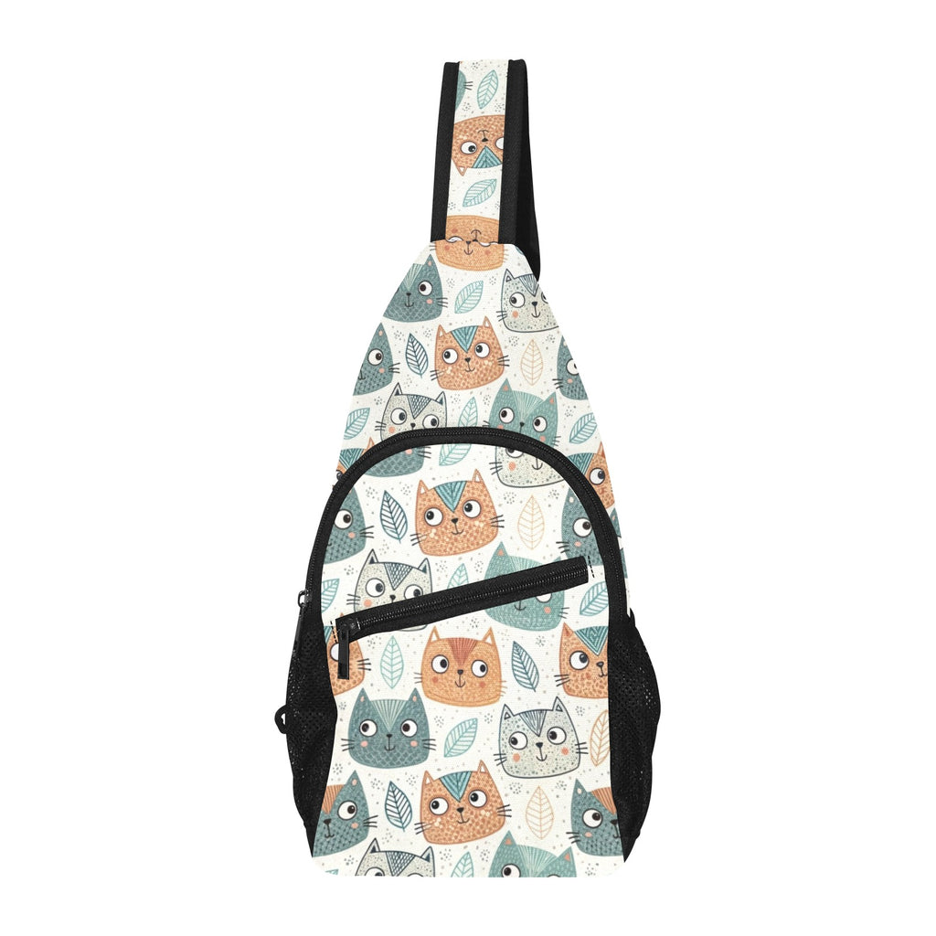 Cute Cat Faces Chest Bag Cross Body Chest Bag animal Printed Offshore