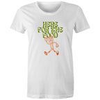 Here For The Food - Womens T-shirt White Womens T-shirt Food Printed In Australia