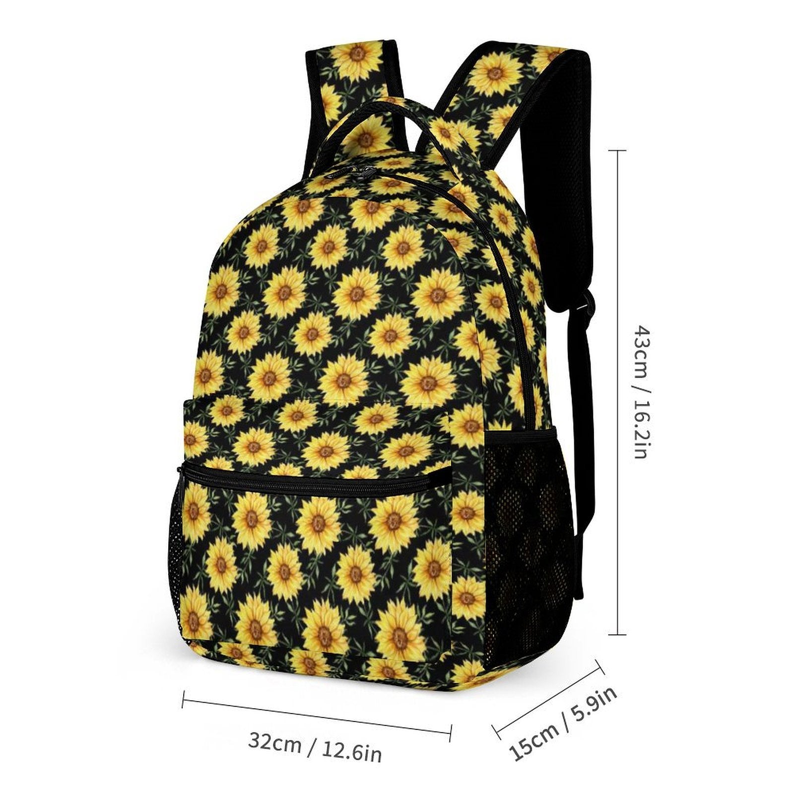 Painted Sunflower Backpack, Lunch Bag & Pencil Case Set