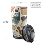 All The Coffee - 20oz Mobile Tumbler with Lid (Black Lock) 20oz Travel Mug Coffee Printed Offshore