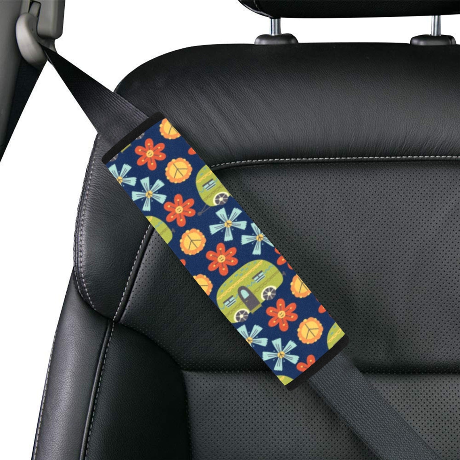 Hippy Caravan - Car Seat Belt Cover 7''x10'' (Pack of 2) Car Seat Belt Cover 7x10 (Pack of 2) Printed Offshore