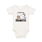 Dramatic Unicorn Goose AS Colour Baby Bodysuit Natural Baby Bodysuit animal Printed In Australia