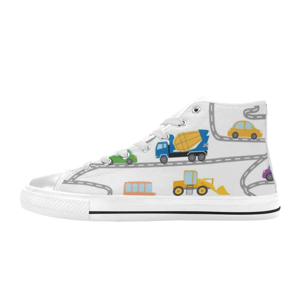 On The Road - Kids High Top Canvas Shoes