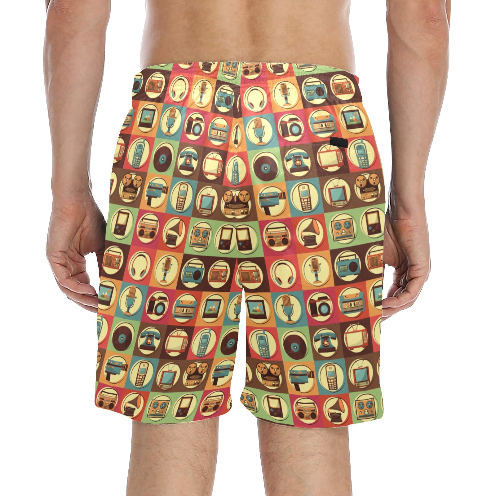 Retro Life - Men's Mid-Length Beach Shorts Men's Mid-Length Beach Shorts Printed Offshore Retro