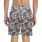 Sticker Music Men's Mid-Length Beach Shorts Men's Mid-Length Beach Shorts Music Printed Offshore