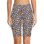 Groovy Flowers Women's Bike Shorts With Side Pockets