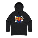 Super Mum - Womens Hoodie Black Womens Hoodie comic Mum Printed In Australia