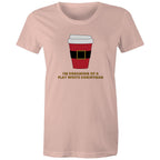 I'm Dreaming Of A Flat White Christmas, Coffee - Womens T-shirt Pale Pink Womens Christmas T-shirt Christmas Printed In Australia