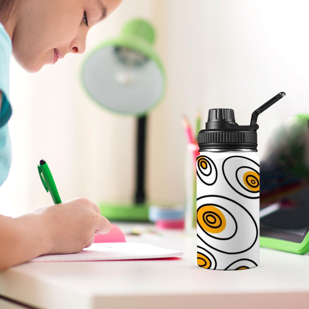 Abstract Eggs - Kids Water Bottle with Chug Lid (12 oz) Kids Water Bottle with Chug Lid Food Printed Offshore