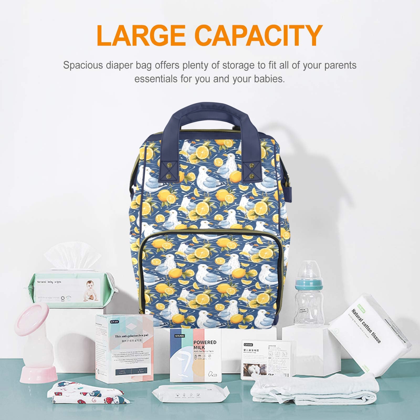 Lemon Seagull Multi-Function Backpack, Nappy / Diaper Bag Multi-function Backpack, Nappy / Diaper Bag animal Printed Offshore