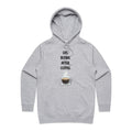 Life Begins After Coffee Women's AS Colour Hoodie Grey Marle Womens Hoodie Coffee Printed In Australia