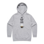 Life Begins After Coffee - Womens Hoodie Grey Marle Womens Hoodie Coffee Printed In Australia