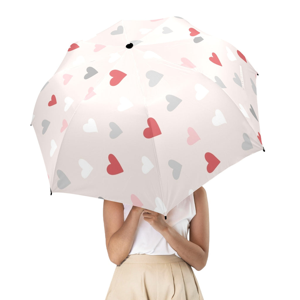 Pretty Hearts - Semi-Automatic Foldable Umbrella (Model U12) Semi-Automatic Foldable Umbrella (U12)