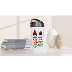 Christmas Gnome, Season's Greetings - White 15oz Stainless Steel Travel Mug Christmas Travel Mug Christmas Globally Fulfilled