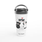 Personalised - Cat Lover - White 15oz Stainless Steel Travel Mug Default Title Personalised Travel Mug animal Globally Fulfilled