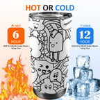 Black And White Creatures - 20oz Mobile Tumbler with Lid (Black Lock) 20oz Travel Mug Printed Offshore Sci Fi